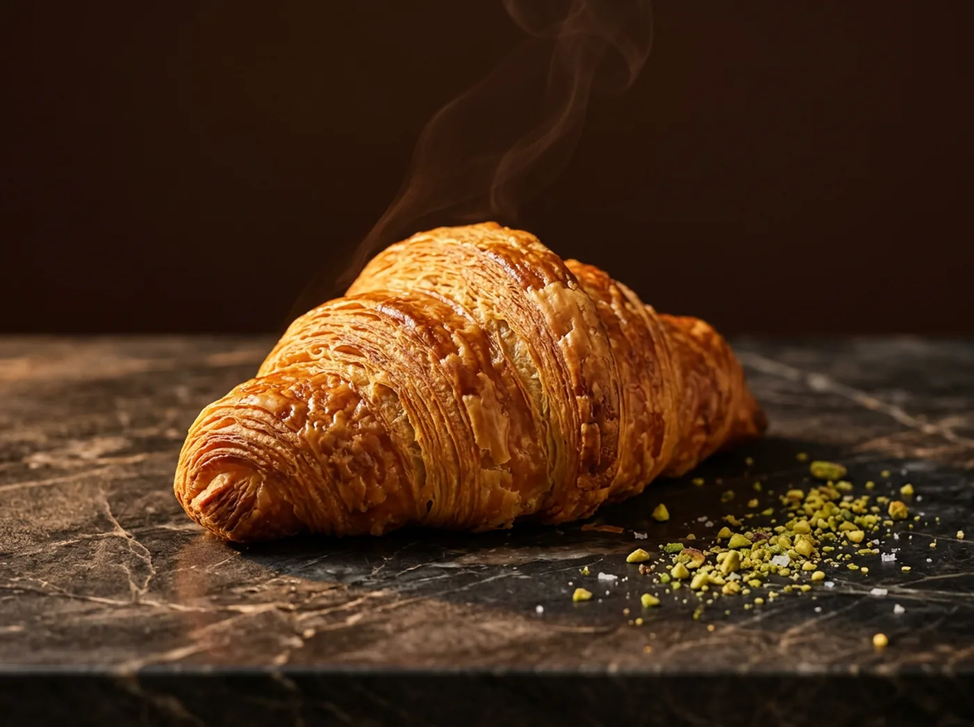 Golden laminated croissants